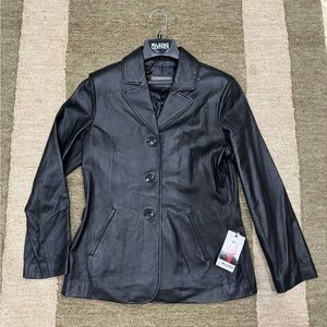 Wilsons Leather Women's Black Button-Up Jacket